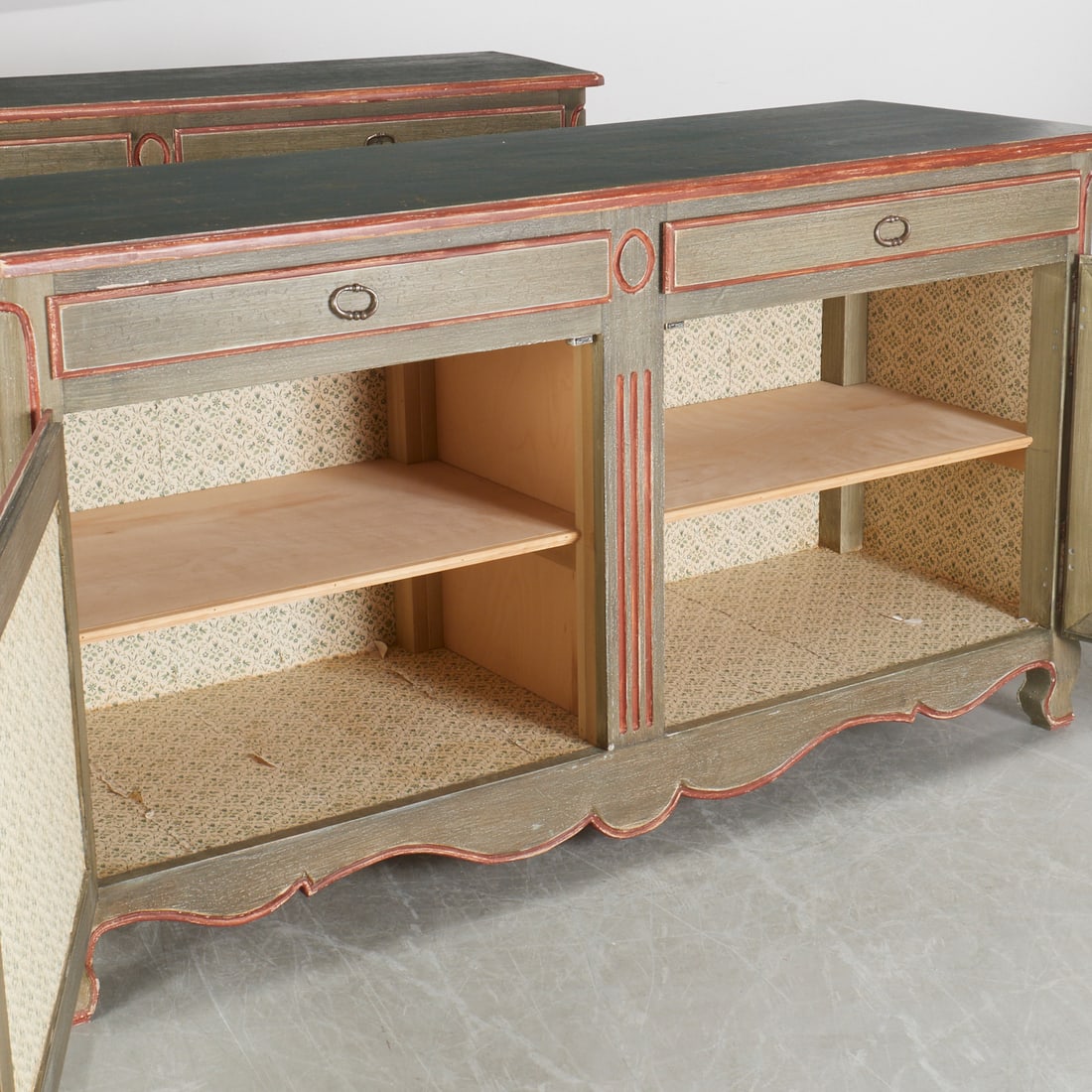 Niermann Weeks, pair polychrome sideboards - 2