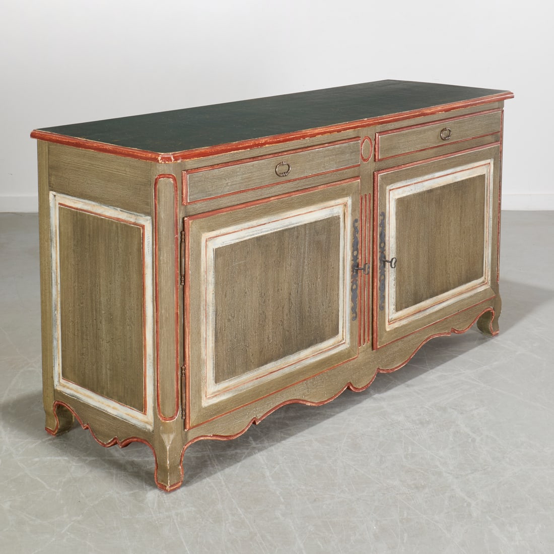 Niermann Weeks, pair polychrome sideboards - 3