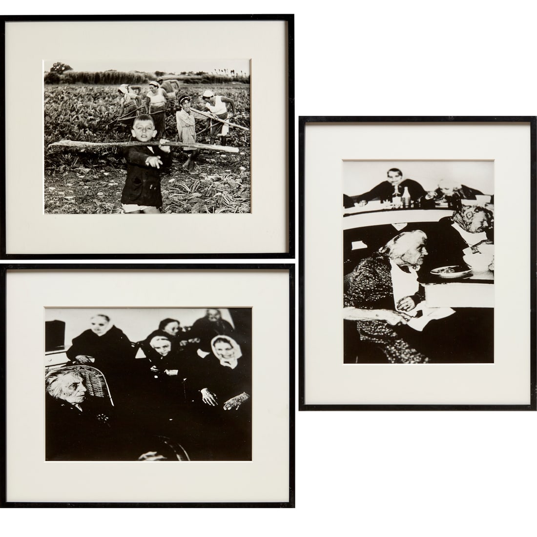Mario Giacomelli, (3) silver gelatin photographs: Mario Giacomelli, (3) silver gelatin photographs, Mario Giacomelli (Italian, 1925-2000), "Verra la Morte e Havra tuo Occhi, no. 95", 1966, "Verra la Morte e Avra Tuoi Occhi no. 97", "La Buona Terra