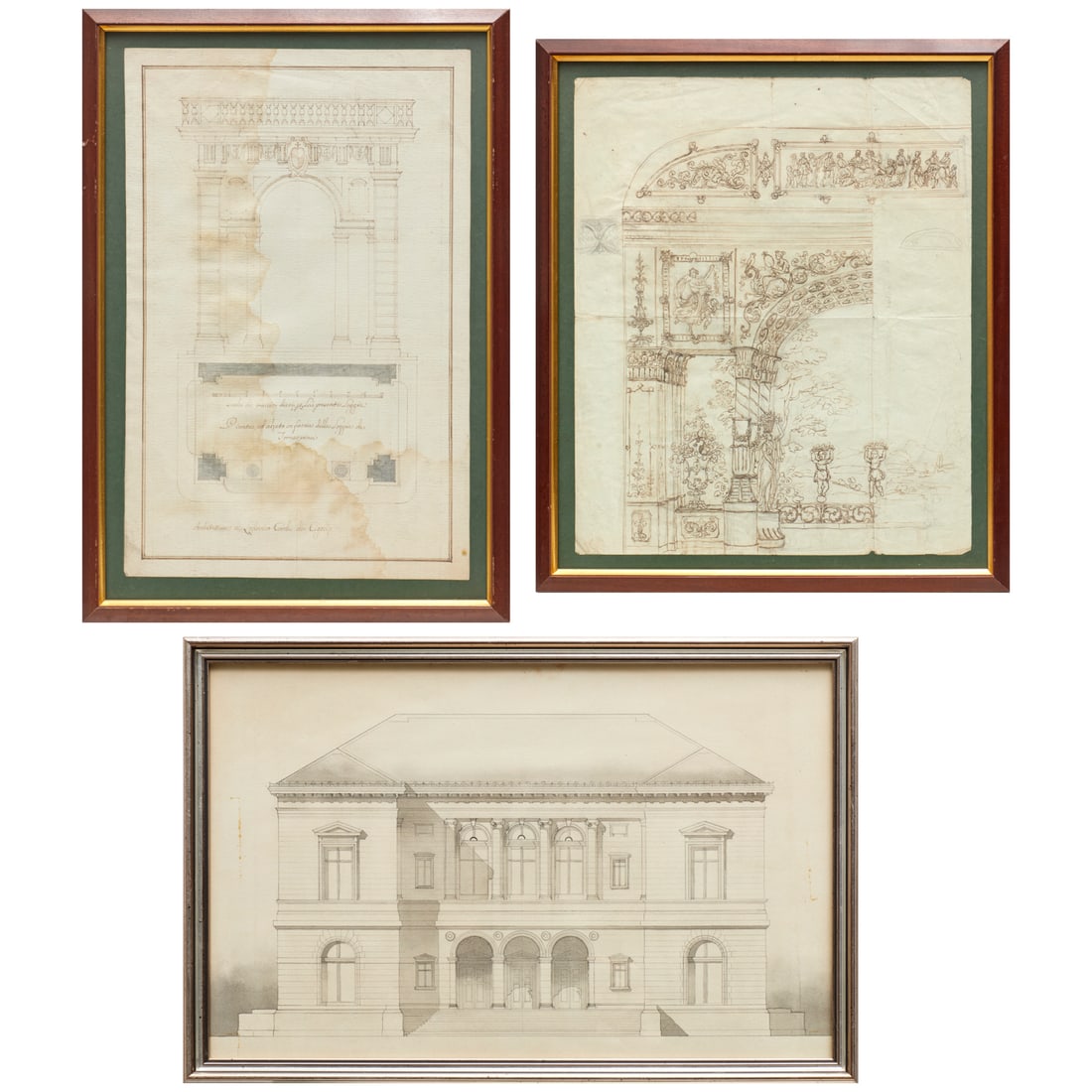 Continental School, (3) architectural ink on paper (1 of 10)