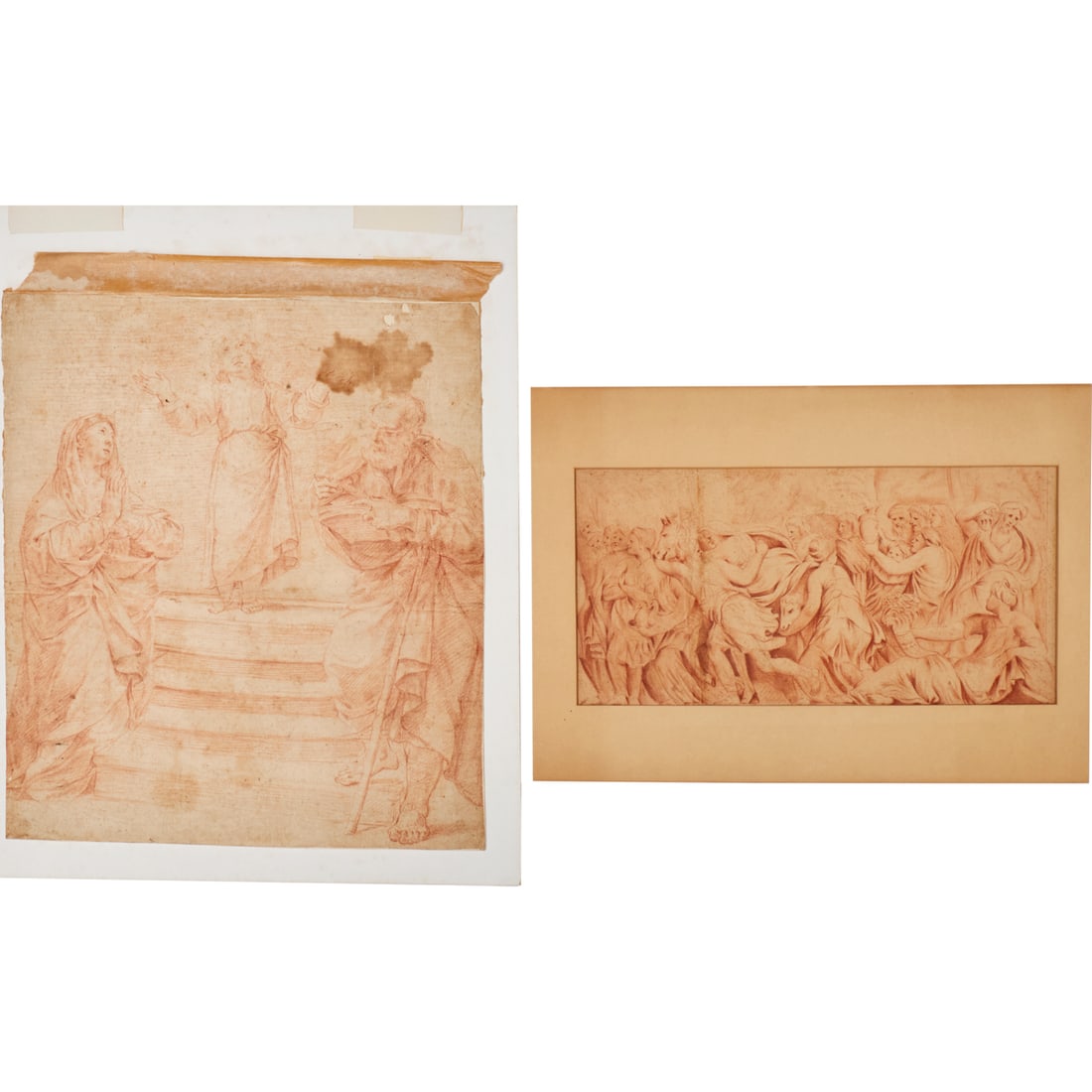 Italian School, (2) drawings, Boggio stamp (1 of 5)