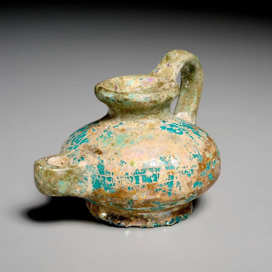 Syrian earthenware oil lamp, ex museum (1 of 6)