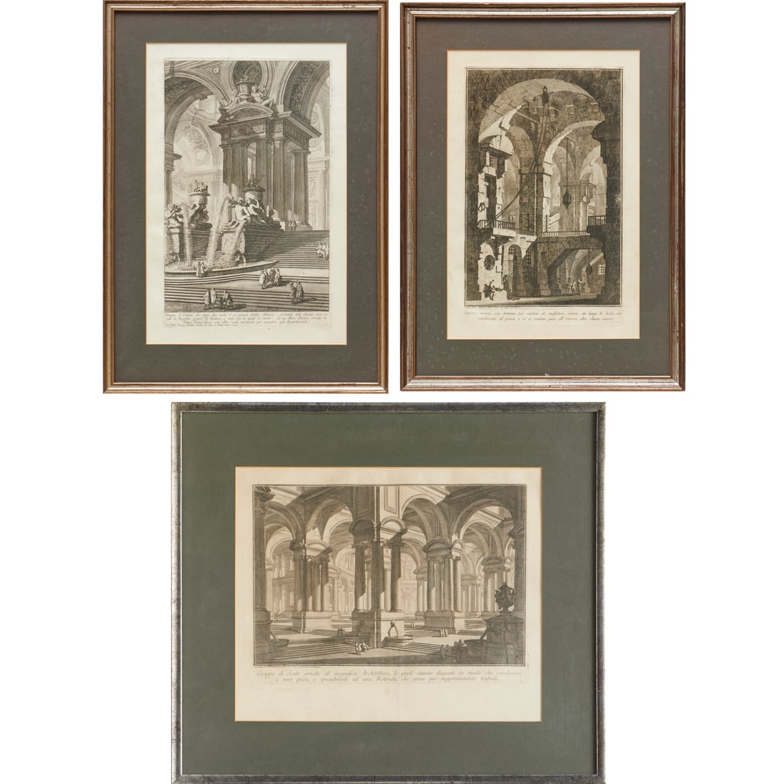 Giovanni Battista Piranesi, (3) etchings on paper (1 of 10)