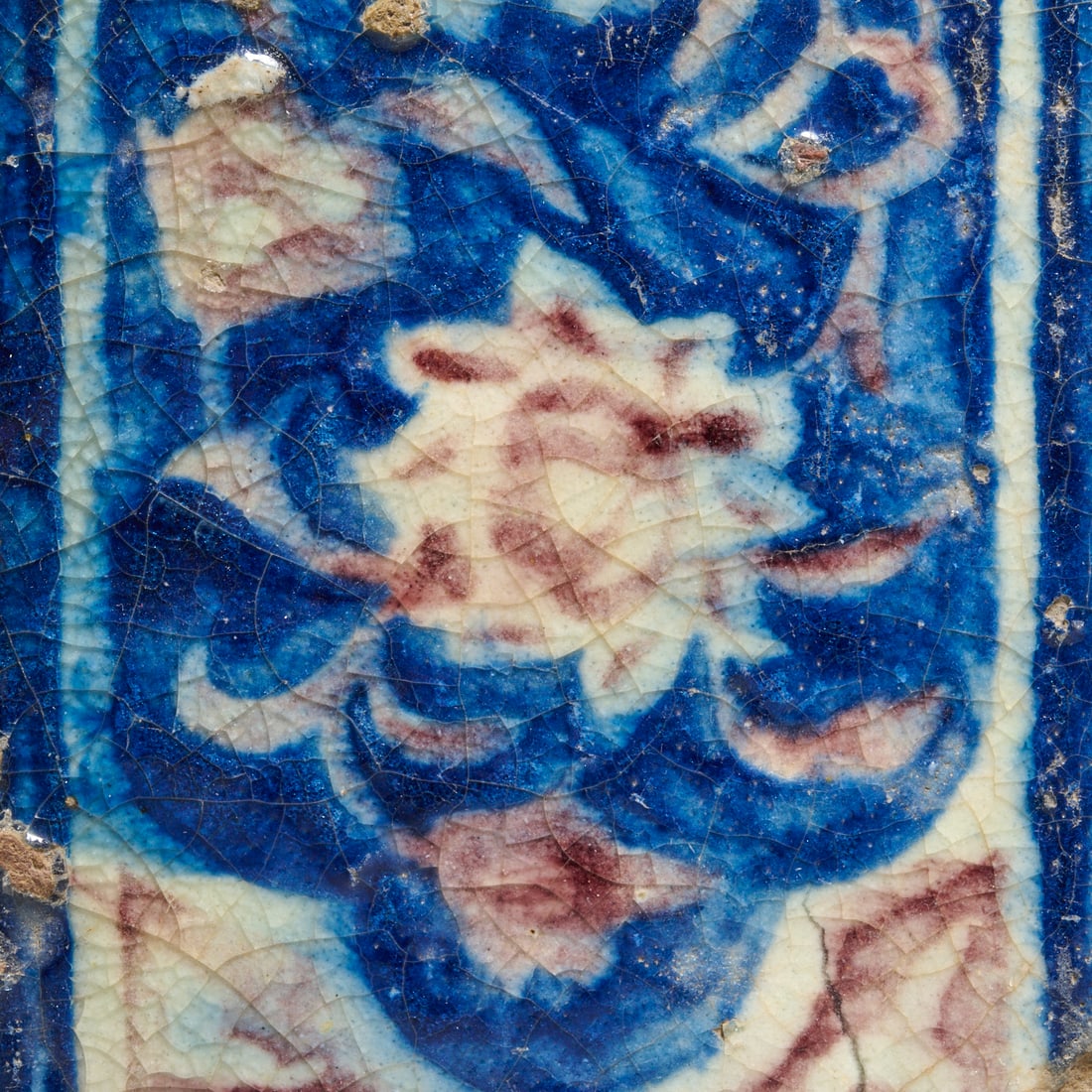 Safavid glazed earthenware tile, ex museum - 2