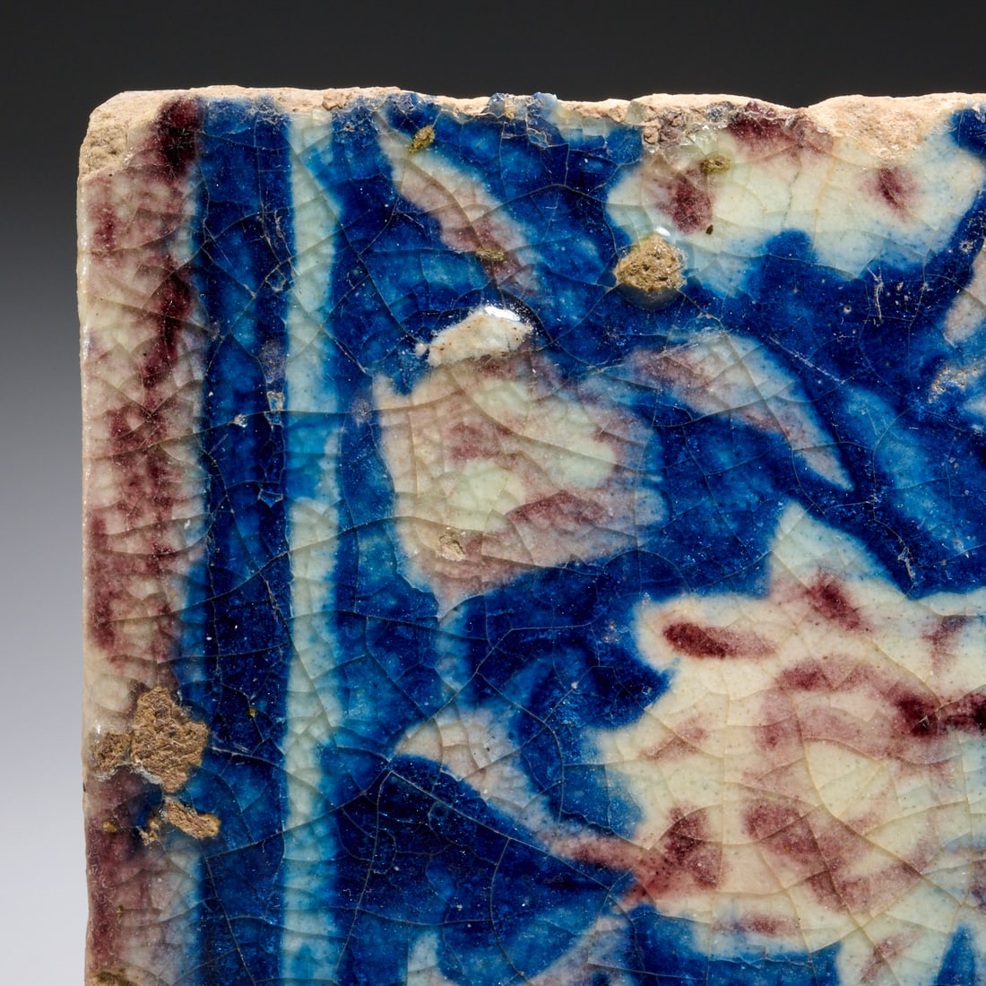 Safavid glazed earthenware tile, ex museum - 3