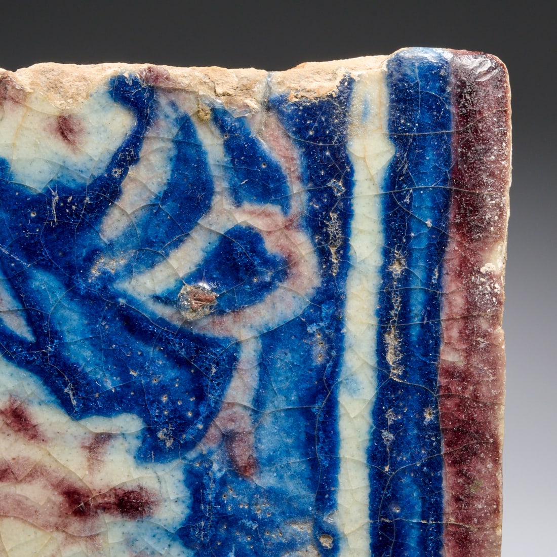 Safavid glazed earthenware tile, ex museum - 4