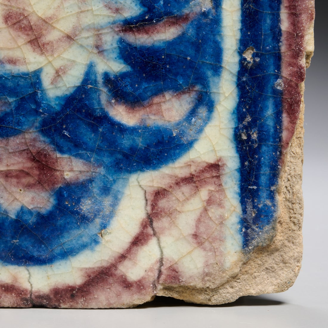 Safavid glazed earthenware tile, ex museum - 5