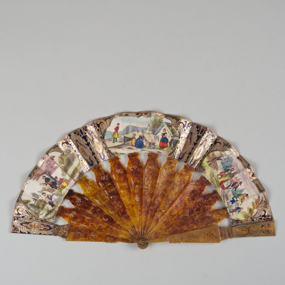 European gold foiled tortoiseshell fan - 4