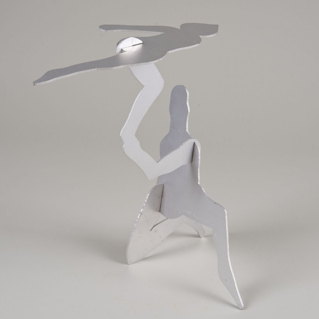 William King (b. 1925, American), sculpture: William King (b. 1925, American), sculpture: "Even"t, 1972, aluminum construction, signed and dated, ed. no. 59/400, with original box, instructions and booklet, 14"h x 12"l x 9"w