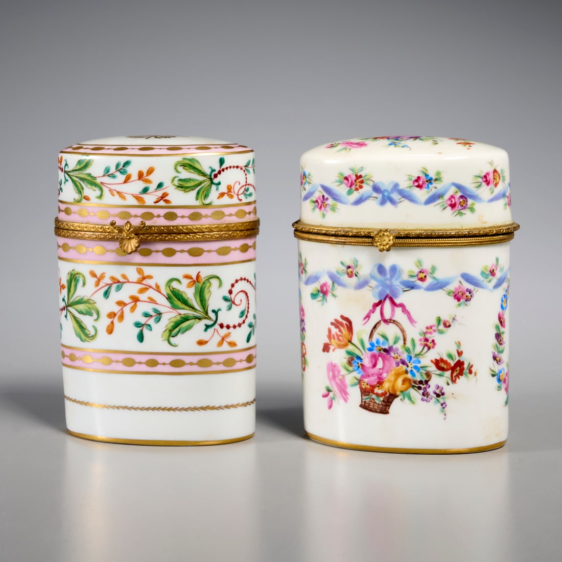 Le Tallec, (2) hand-painted porcelain boxes (1 of 8)