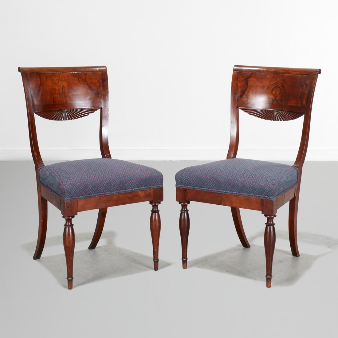 Pair Biedermeier walnut side chairs (1 of 6)