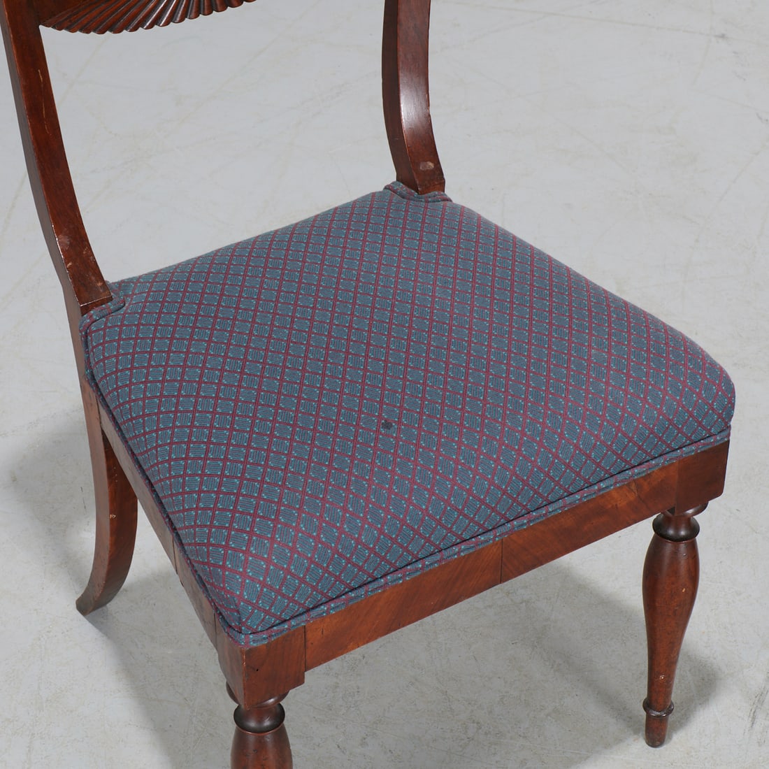 Pair Biedermeier walnut side chairs - 2
