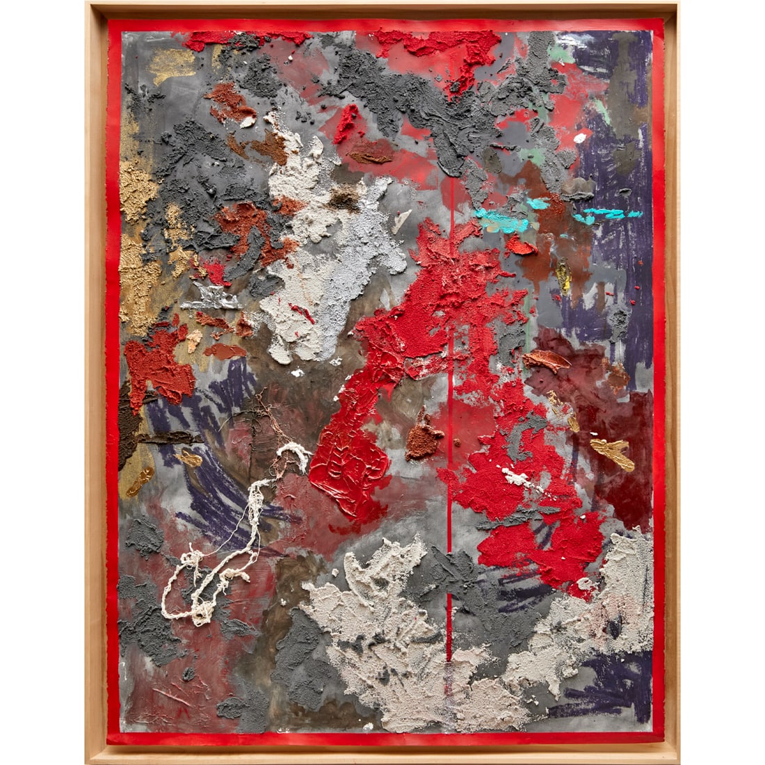 Kianja Strobert, mixed media on paper, 2011: Kianja Strobert, mixed media on paper, 2011, Kianja Strobert (American, b. 1980), Untitled, no signature observed, gallery label verso, 50"h x 38"w (sheet), 52"h x 40.75"w (frame) Provenance: