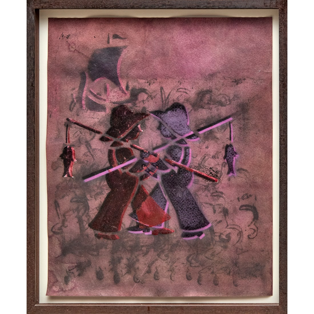 Philip Taaffe, mixed media on paper, 1965 (1 of 7)