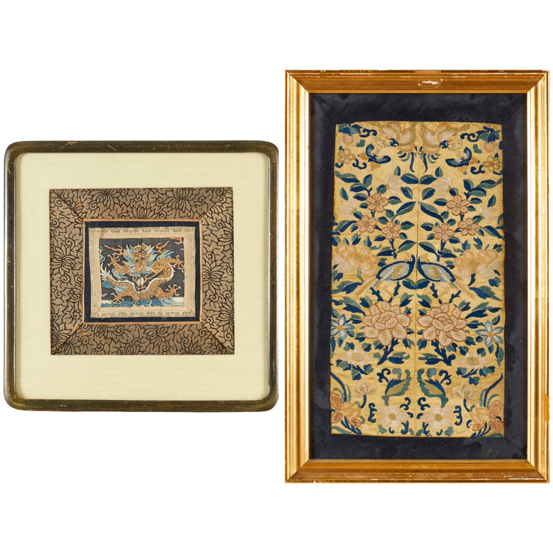 (2) Chinese embroidered silk panels (1 of 5)