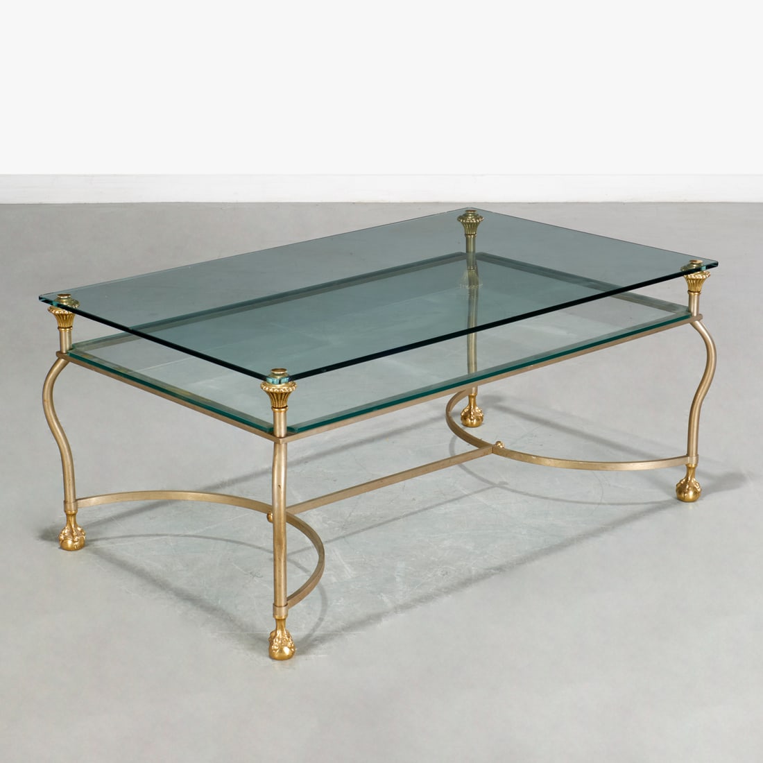 Maison Jansen (style), steel, brass coffee table (1 of 5)
