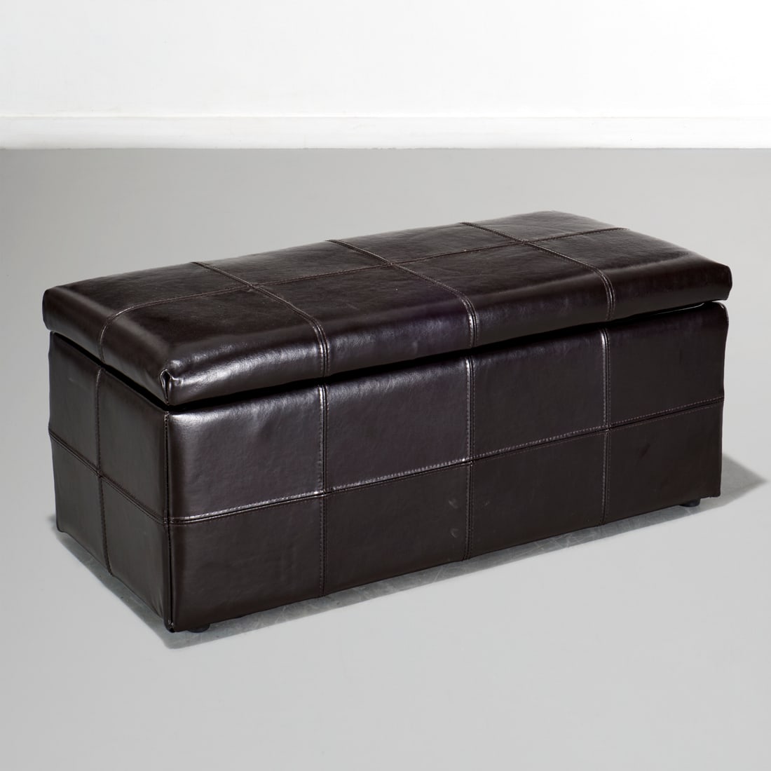 Contemporary leatherette storage bench (1 of 5)