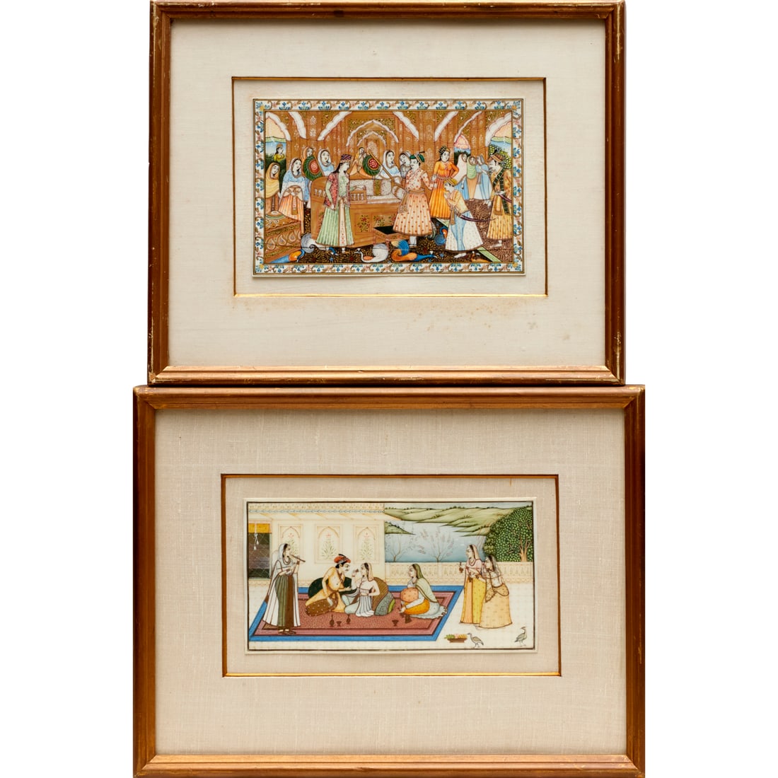 Indo-Persian School, (2) miniature paintings (1 of 4)