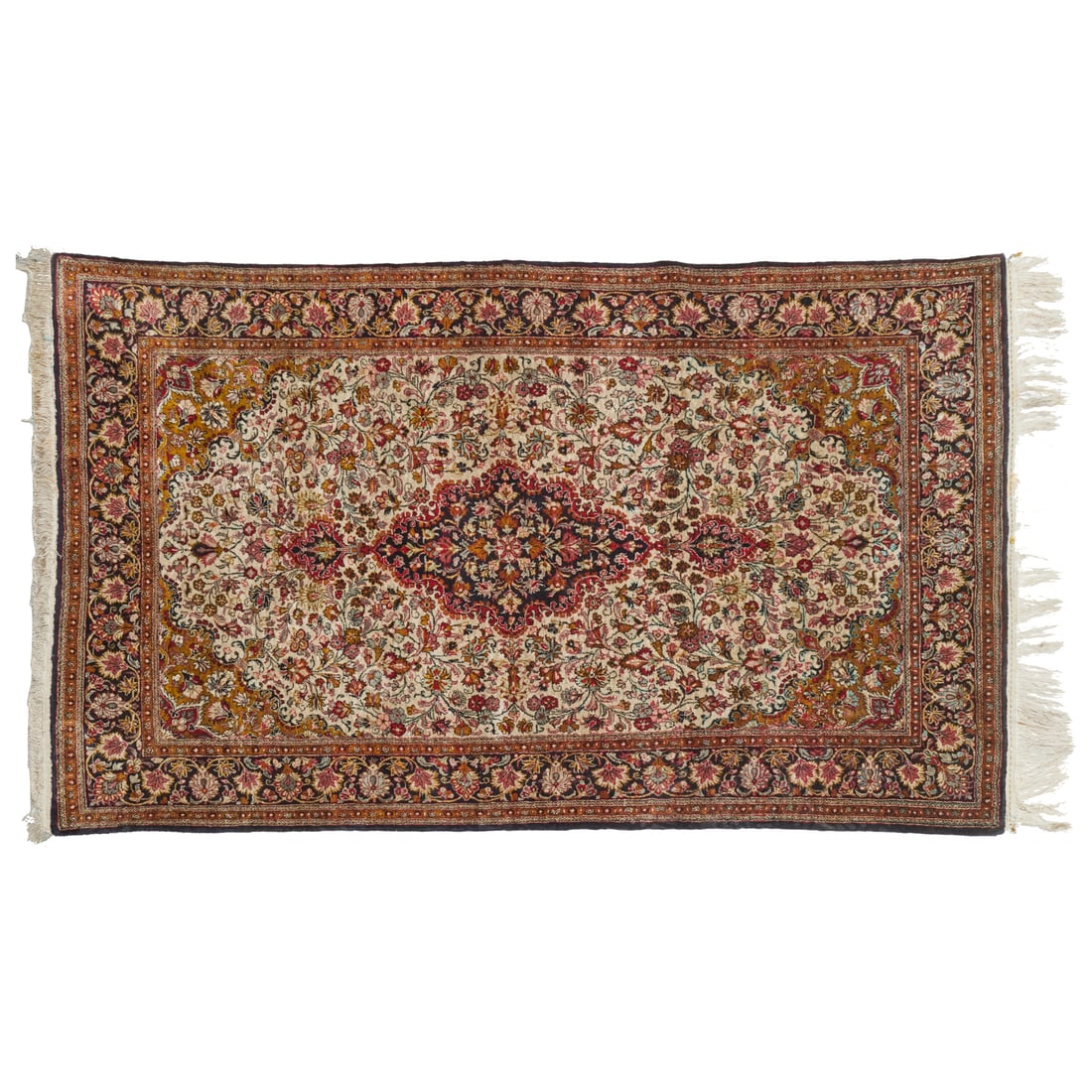 Tabriz hand knotted silk rug (1 of 6)