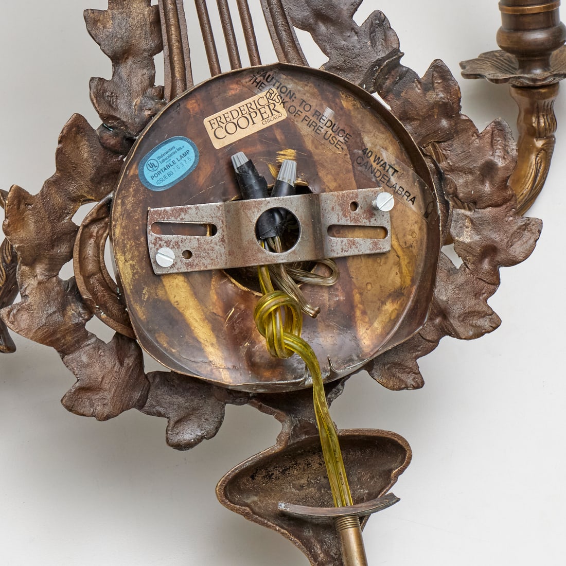Pair Frederick Cooper brass sconces - 4