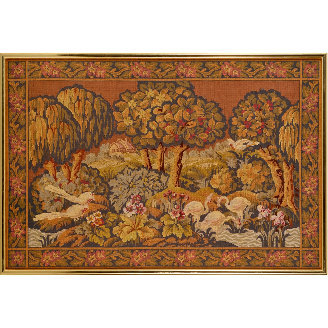 Large gros & petit point needlework tapestry (1 of 5)
