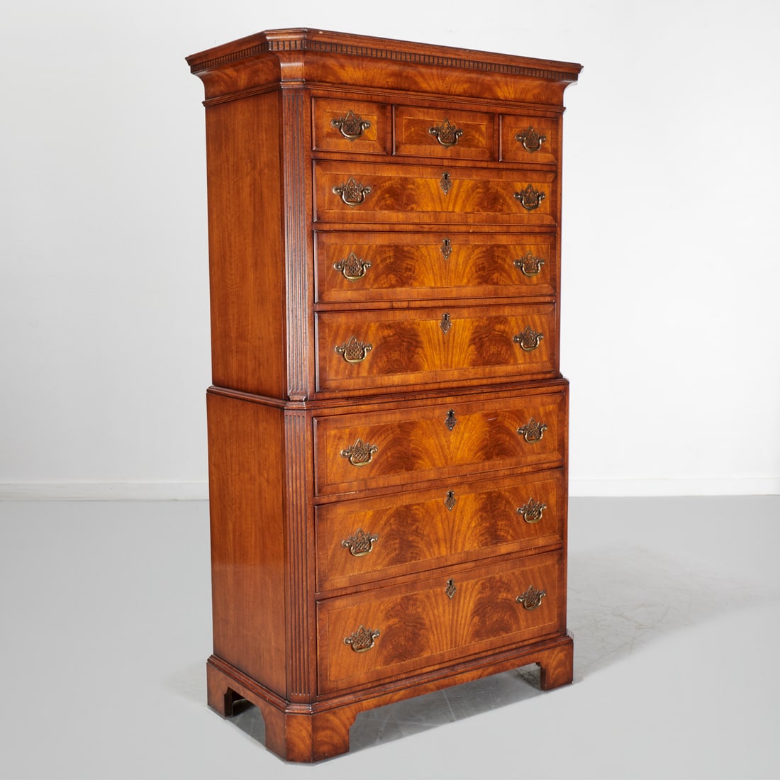 George III style mahogany chest on chest (1 of 5)