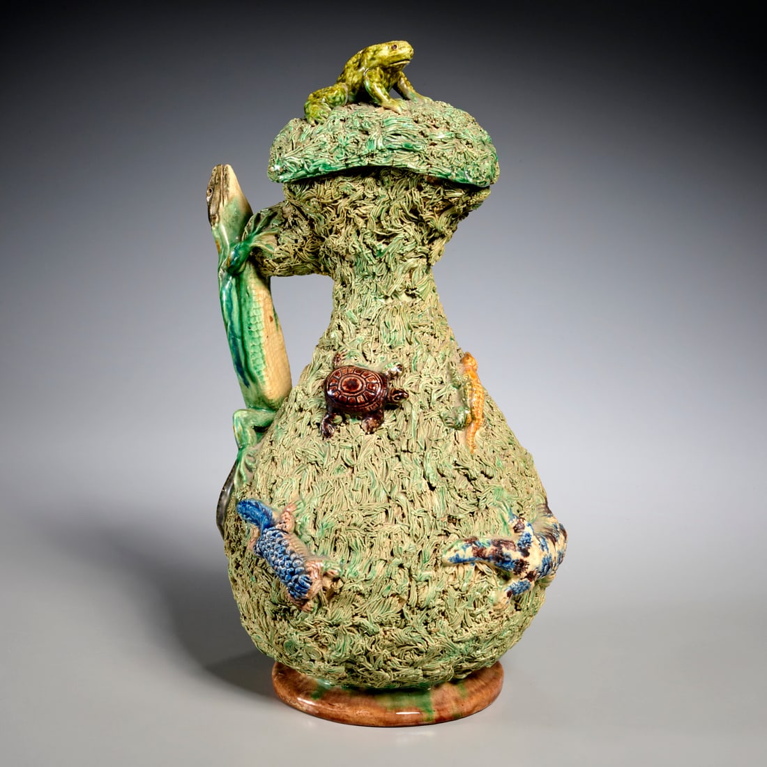 Palissy ware ewer and cover (1 of 6)