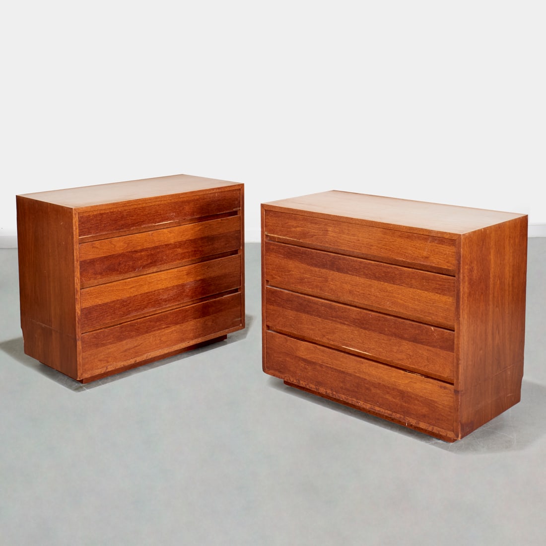 Edward Wormley (style), pair MCM chests: Edward Wormley (style), pair MCM chests, Mid 20th c., unmarked, 29.75"h x 36"w x 18.25"d