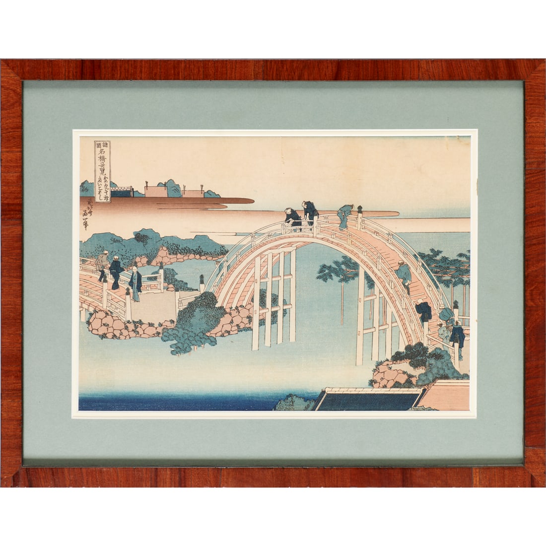 Katsushika Hokusai, woodblock print: Katsushika Hokusai, woodblock print, Katsushika Hokusai (Japanese, 1760-1849), The Drum Bridge at Kameido Tenjin Shrine, from the series Remarkable Views of Bridges in Various Provinces, c. 1834,