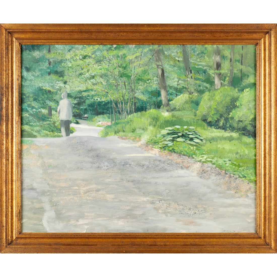 Modern School, oil on canvas, 1974: Modern School, oil on canvas, 1974, Modern School (20th c.), Figure in Landscape, signed "D. O'Sullivan" lower right, 23.75"h x 29.75"w (sight), 28.75"h x 34.75"w (frame) Provenance: The Estate of