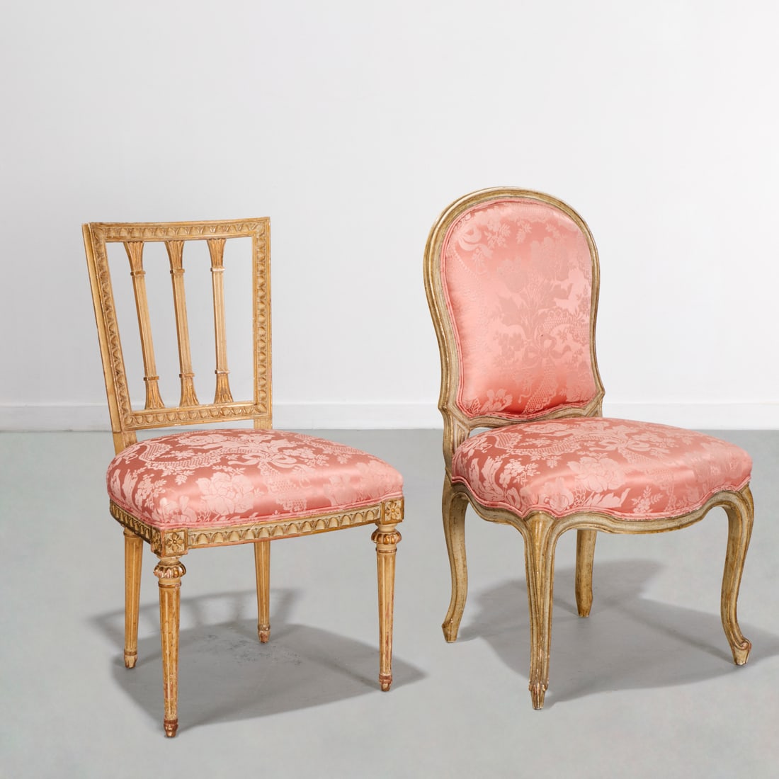 Louis XV/XVI style painted side chairs (1 of 7)