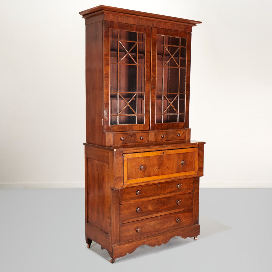 American Empire mahogany secretary bookcase (1 of 6)