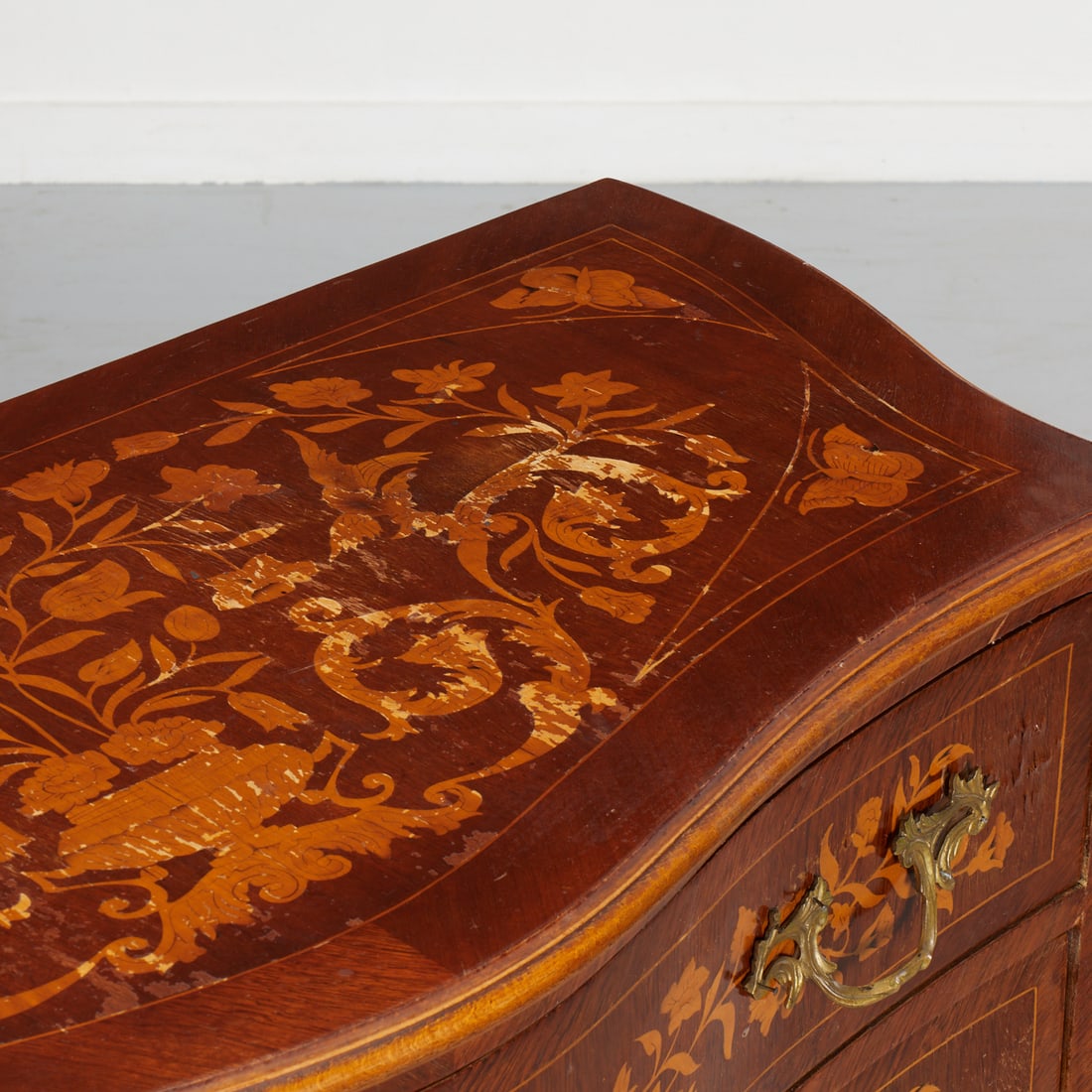 Continental Rococo marquetry commode - 2