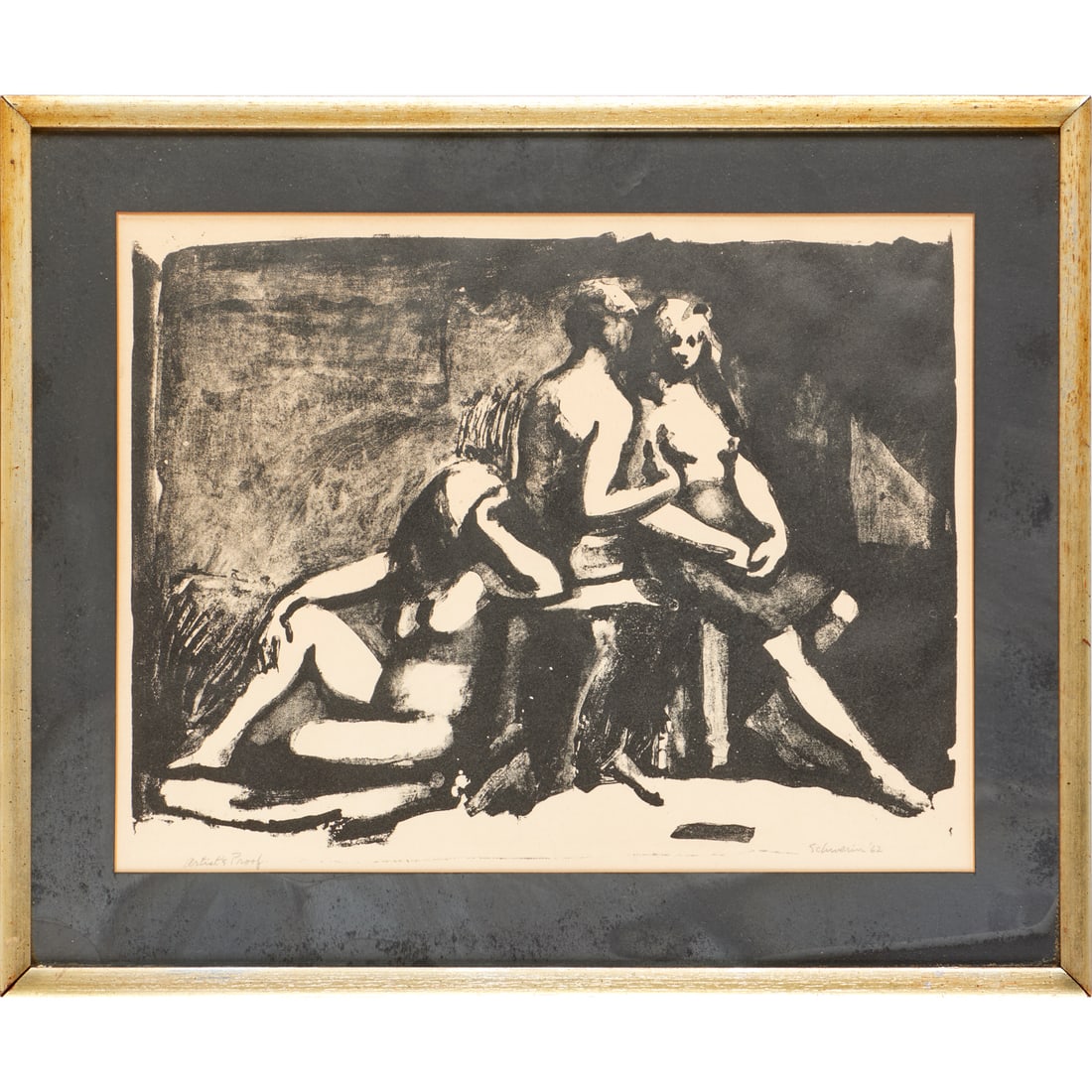 Ludwig Schwerin, artist's proof lithograph, 1962 (1 of 7)