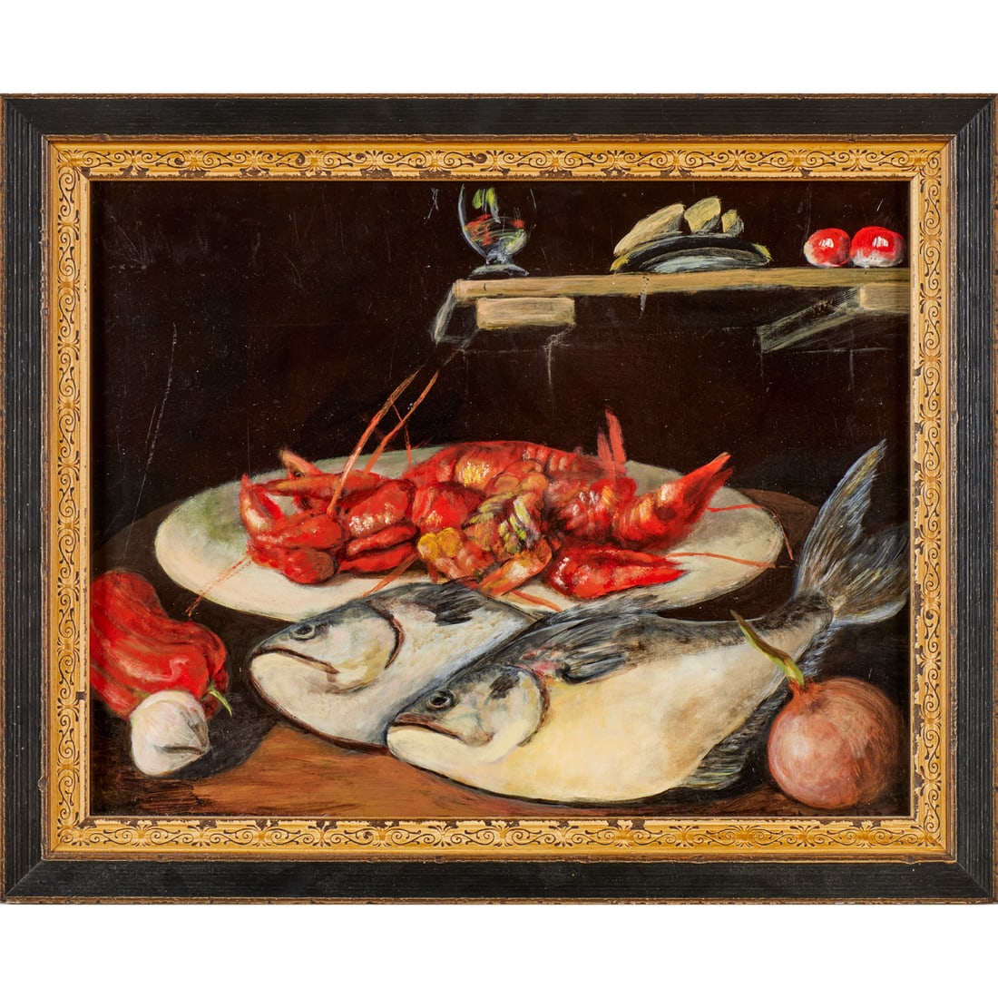 Italian School, oil on masonite (1 of 7)