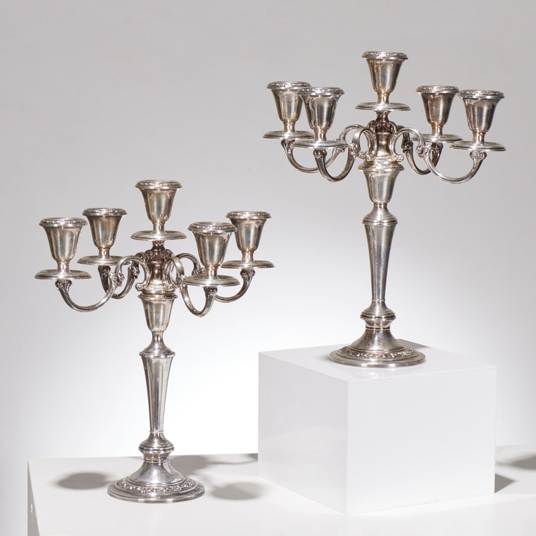 Pair Gorham "Strasbourg" sterling candelabra (1 of 6)