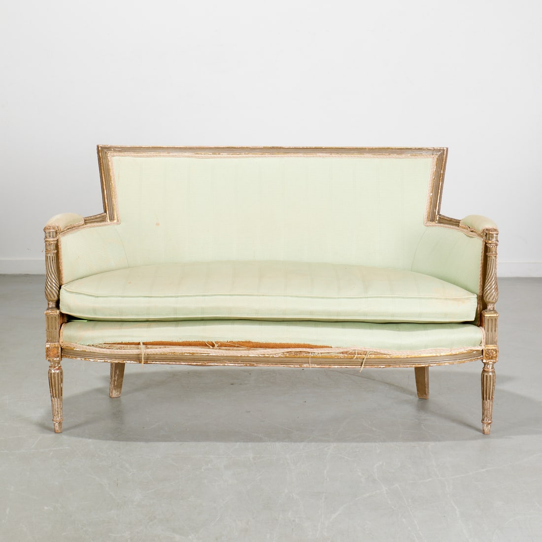 Louis XVI style gilt and painted canape (1 of 6)