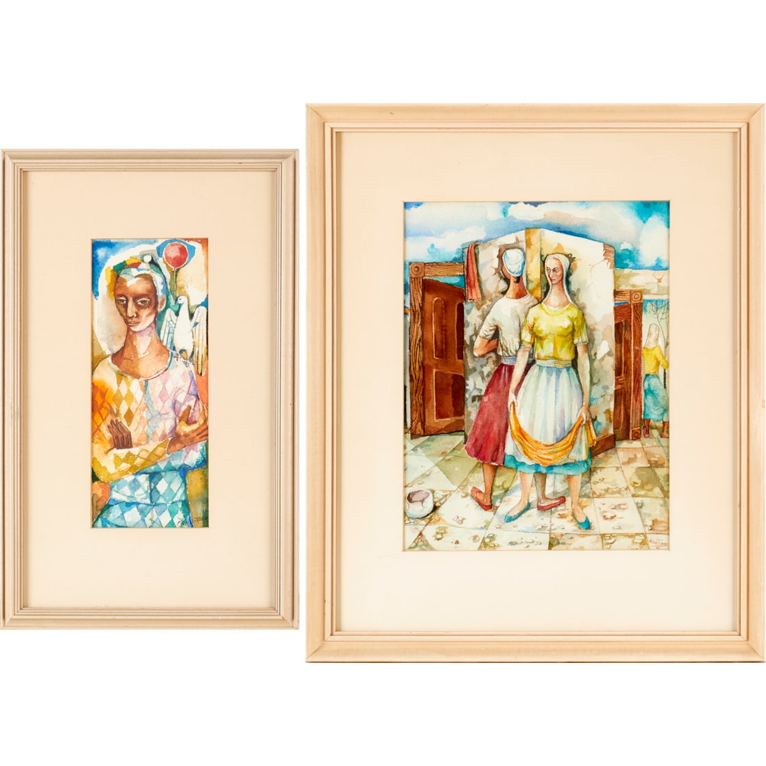 Frederick D. Jones, (2) watercolors (1 of 7)