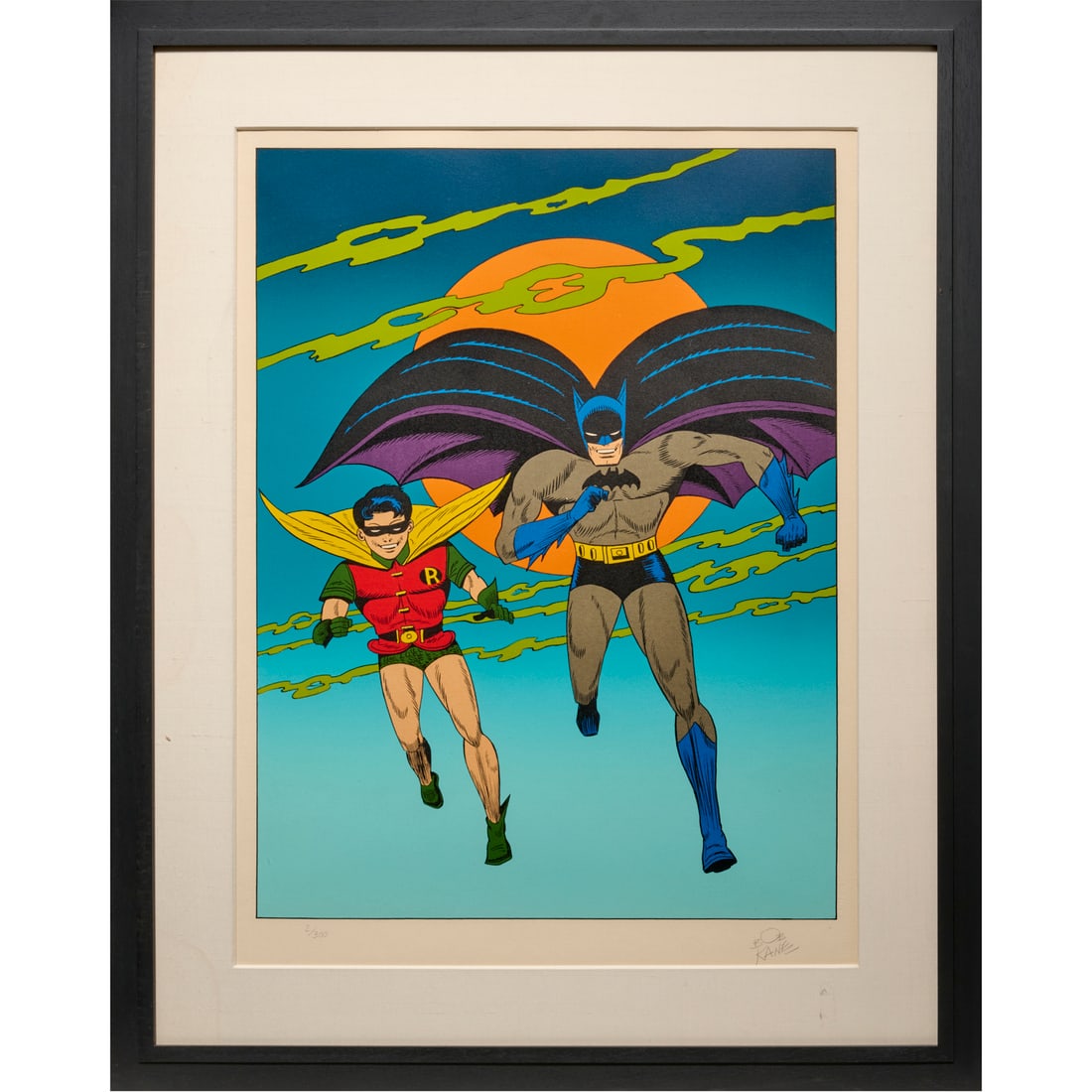 Bob Kane, "Batman & Robin" signed lithograph, 1978 (1 of 7)