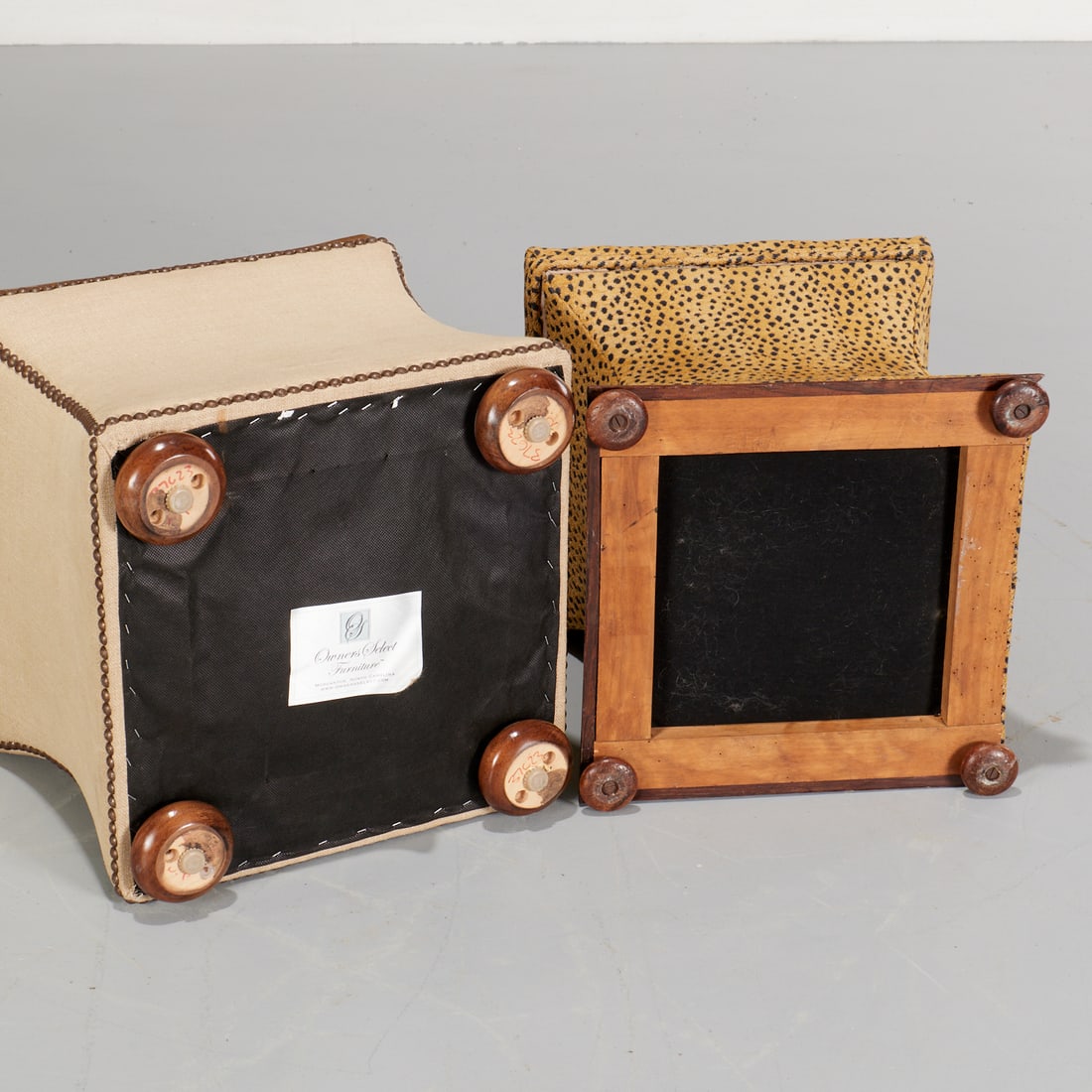 (2) Designer upholstered stools - 4