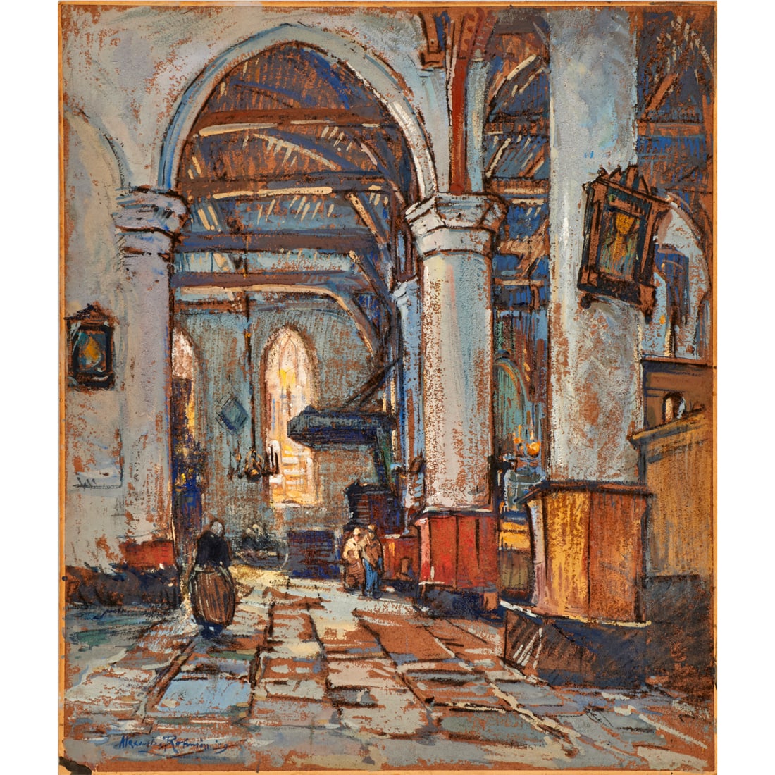 Alexander Robinson, gouache on paper, ex museum (1 of 7)