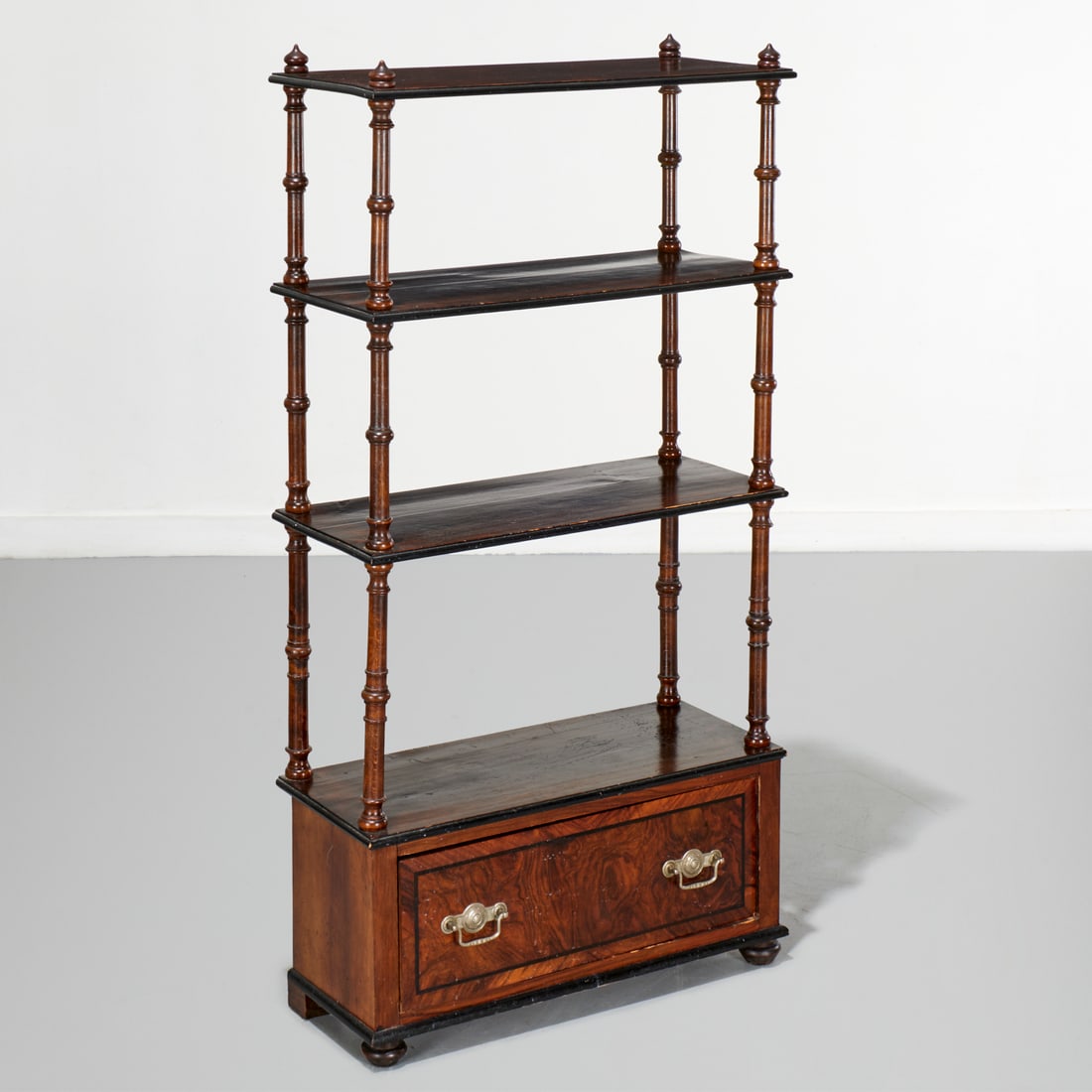 Victorian figured walnut whatnot shelf (1 of 6)