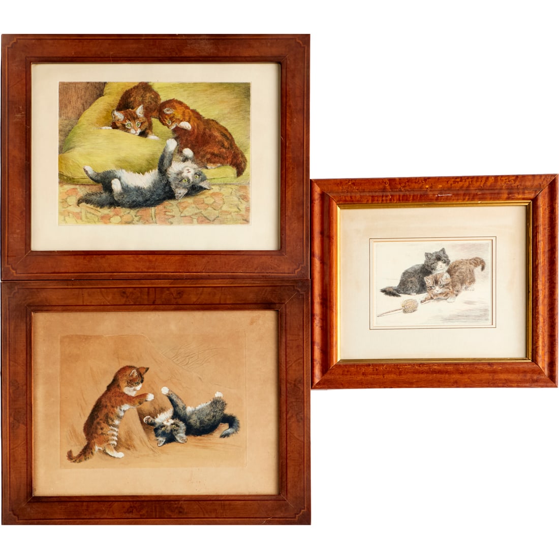 Harry Dixon, (3) hand-colored etchings (1 of 6)