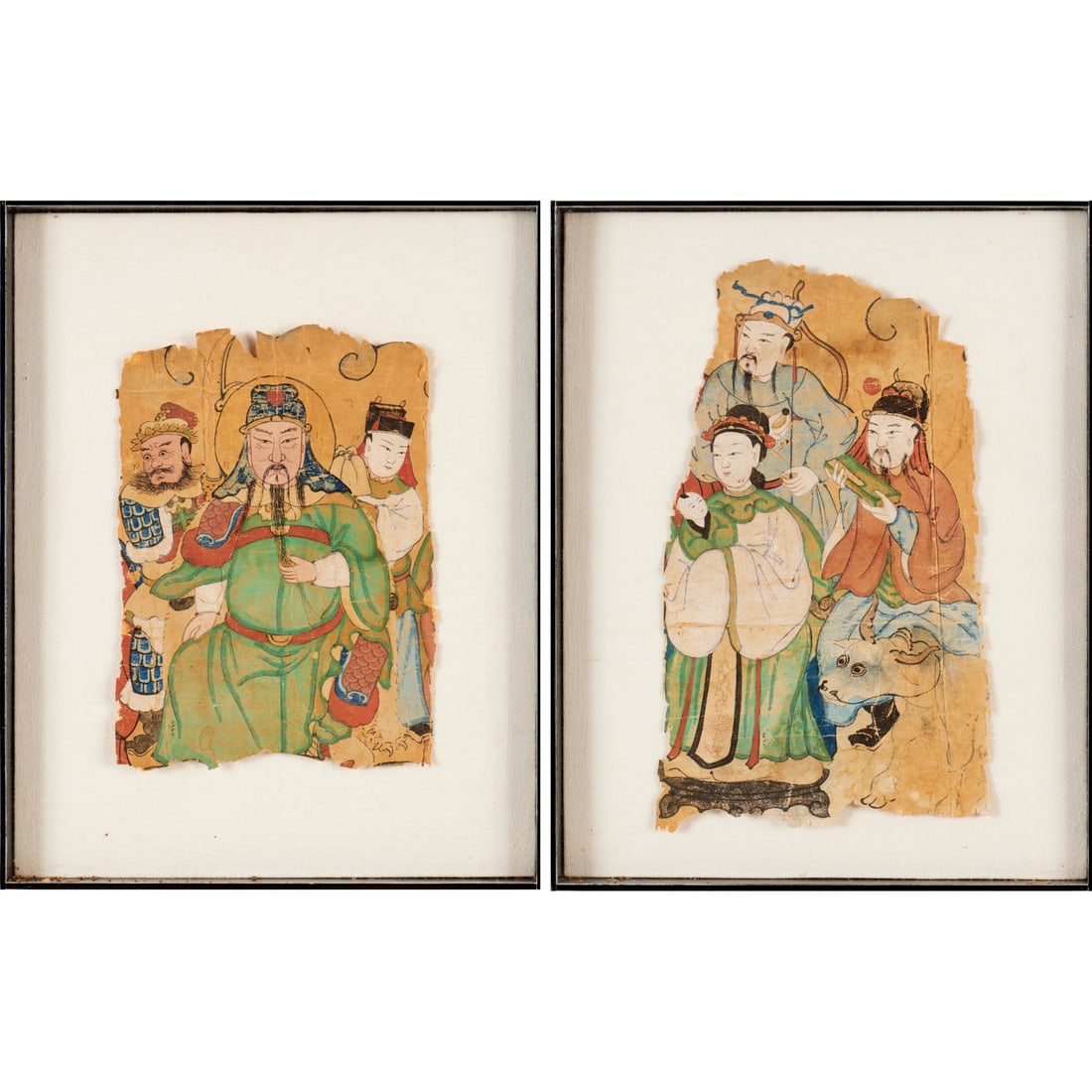 Chinese School, (2) scroll painting fragments (1 of 7)