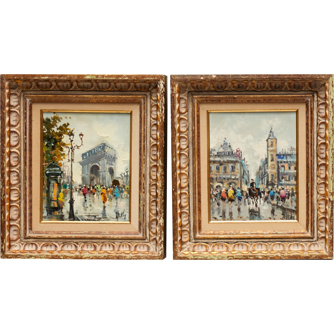 Antonio Devity, (2) oils on canvas (1 of 7)