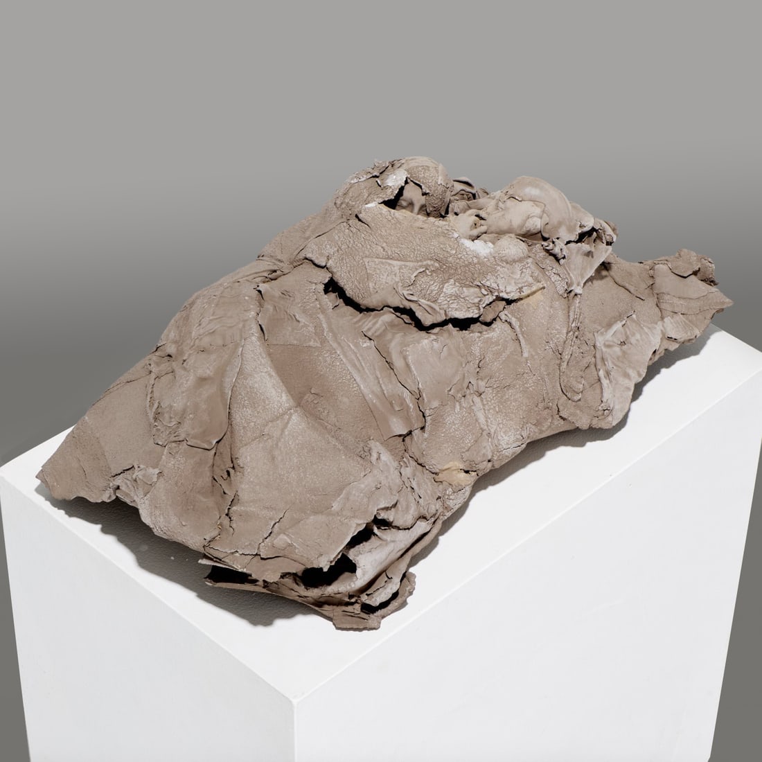 Georges Jeanclos, terracotta sculpture, 1979: Georges Jeanclos, terracotta sculpture, 1979, Georges Jeanclos (French, 1933-1997), "Les Dormeurs", signed and dated underside, incl. scan of provenance documentation upon sale, 8"h x 14"w x 23"l