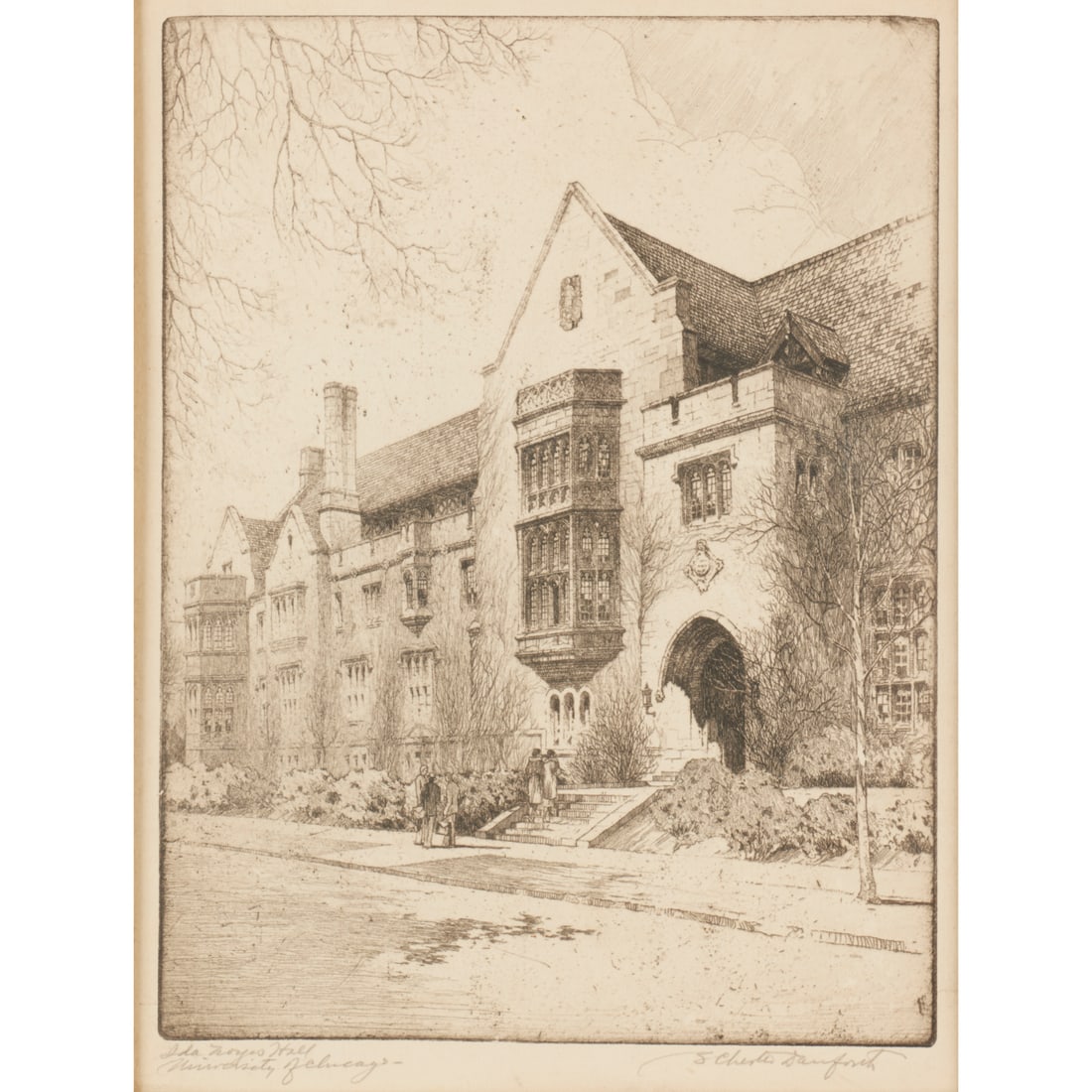 S. Chester Danforth, signed etching - 2