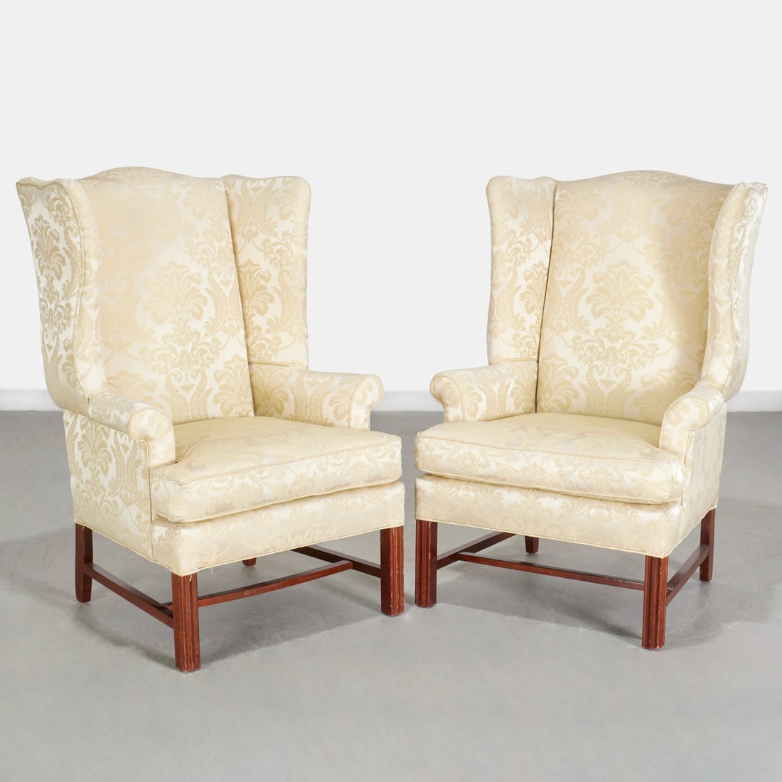 Pair George III style wing chairs (1 of 8)