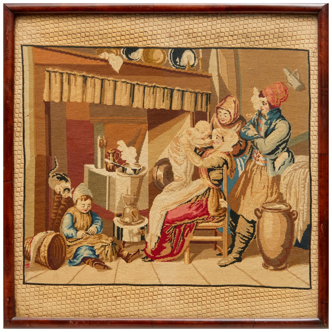 Antique Continental needlepoint panel (1 of 6)