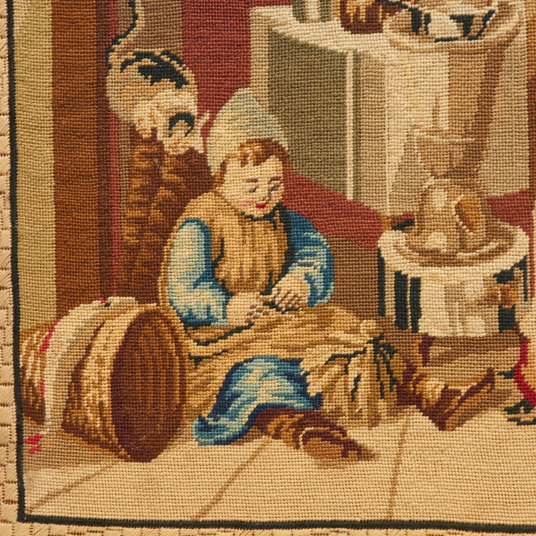 Antique Continental needlepoint panel - 3